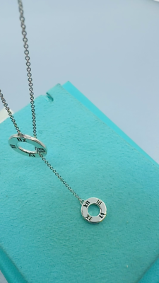 Tiffany & Co. 925 Silver Atlas Disc Lariat Adjustable 18
