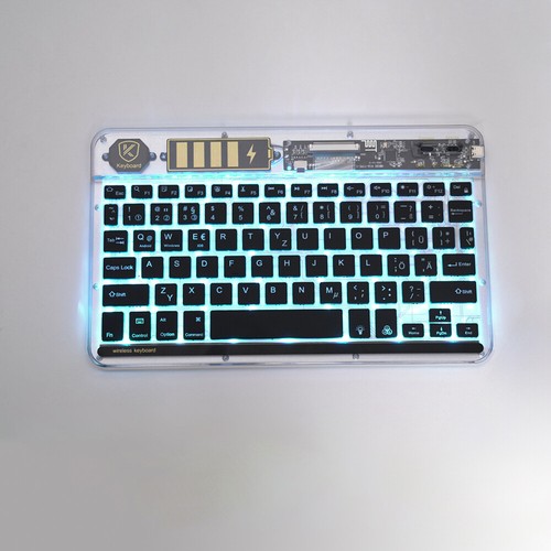 Beleuchtete Tastatur Wireless Kabellos Keyboard Bluetooth Tablet Deutsch Layout - Bild 12 von 14