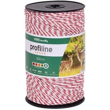 400m Litze Weidezaunlitze wei&szlig; rot Elektrozaun Zaun Verbinder Kordel Warnschild