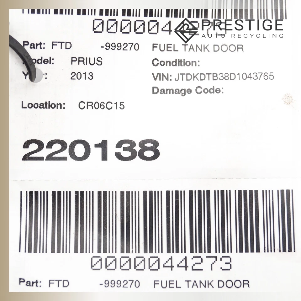 2012-2019 TOYOTA PRIUS C Fuel Filler Door Lid Latch Cover White 77350-52190 - Image 3 of 3