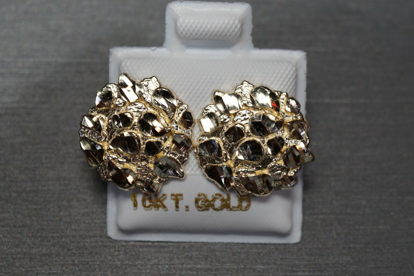 LoveBling 10K Yellow Gold Diamond Cut Round Nugget