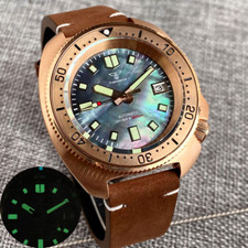 CUSN8 Bronze Case NH35 Tandorio 44mm 20ATMDive Auto MenWatch Shell Dial Sapphire
