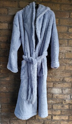 New M&S Ladies Light Blue Fleece Belted Dressing Gown Size Xsmall - RRP 28  | eBay UK