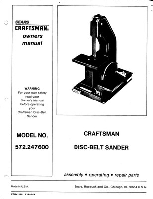 craftsman benchtop belt sander