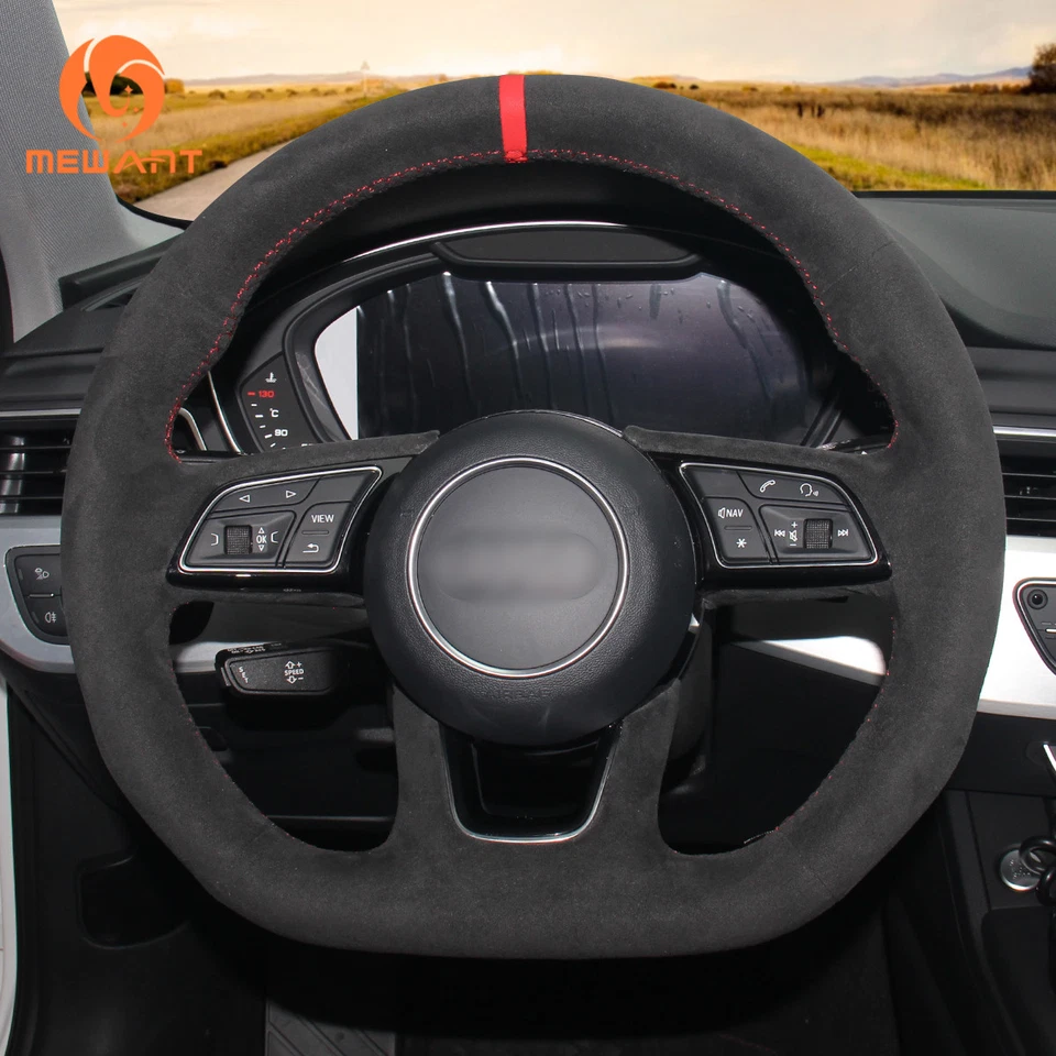 Suede Steering Wheel Cover for Audi A3 S3 2016-2017 A4 2016-2017 A5 S5 #BA123 - Imagem 2 de 4