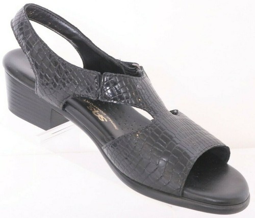SAS Tripad Comfort Suntimer Black Croc Print Slingback Sandal Shoes Women's 8 S - Picture 2 of 9