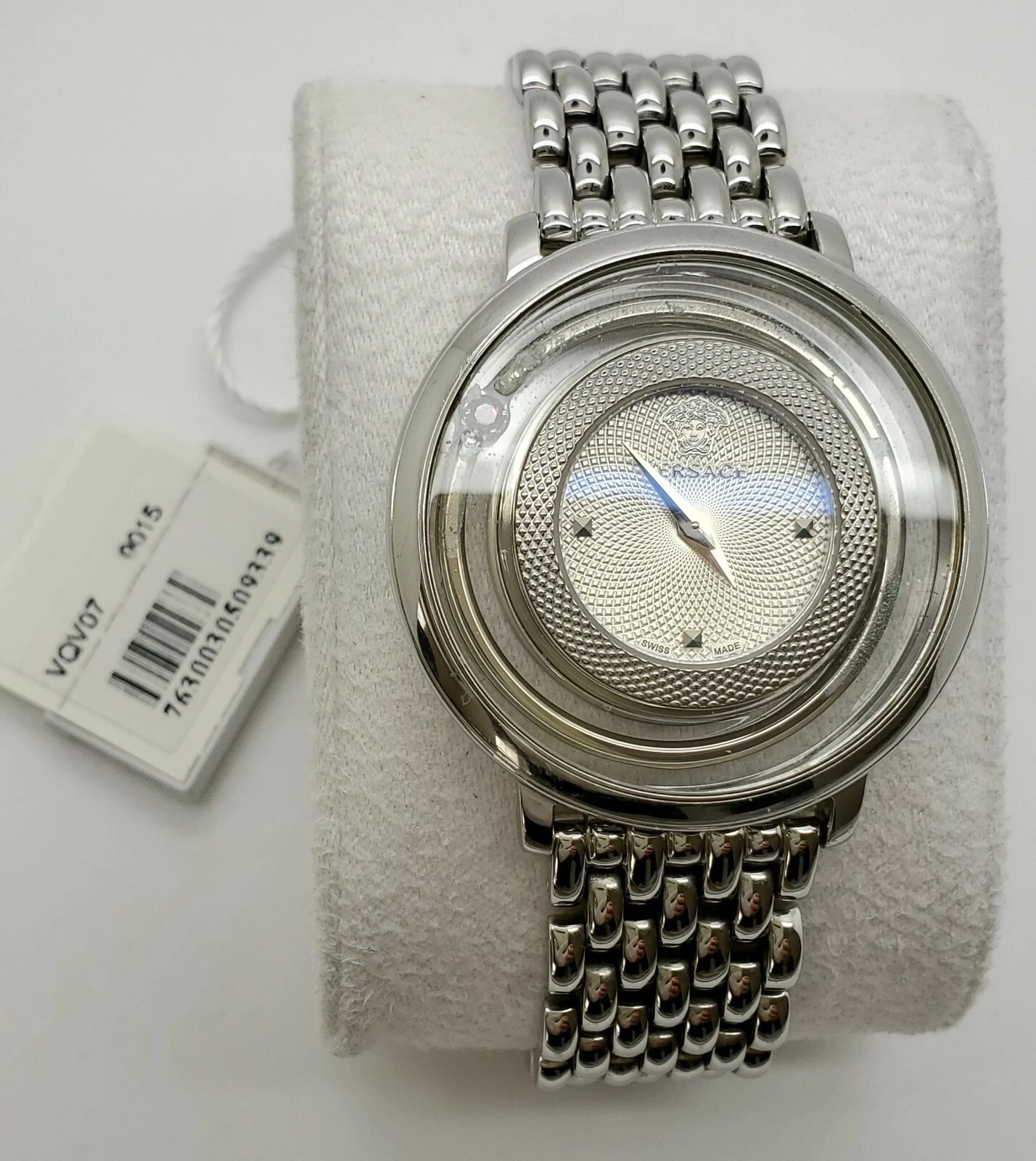 Versace Venus VQV070015 Silver Tone Sapphire Crystal Swiss Made Womens Watch