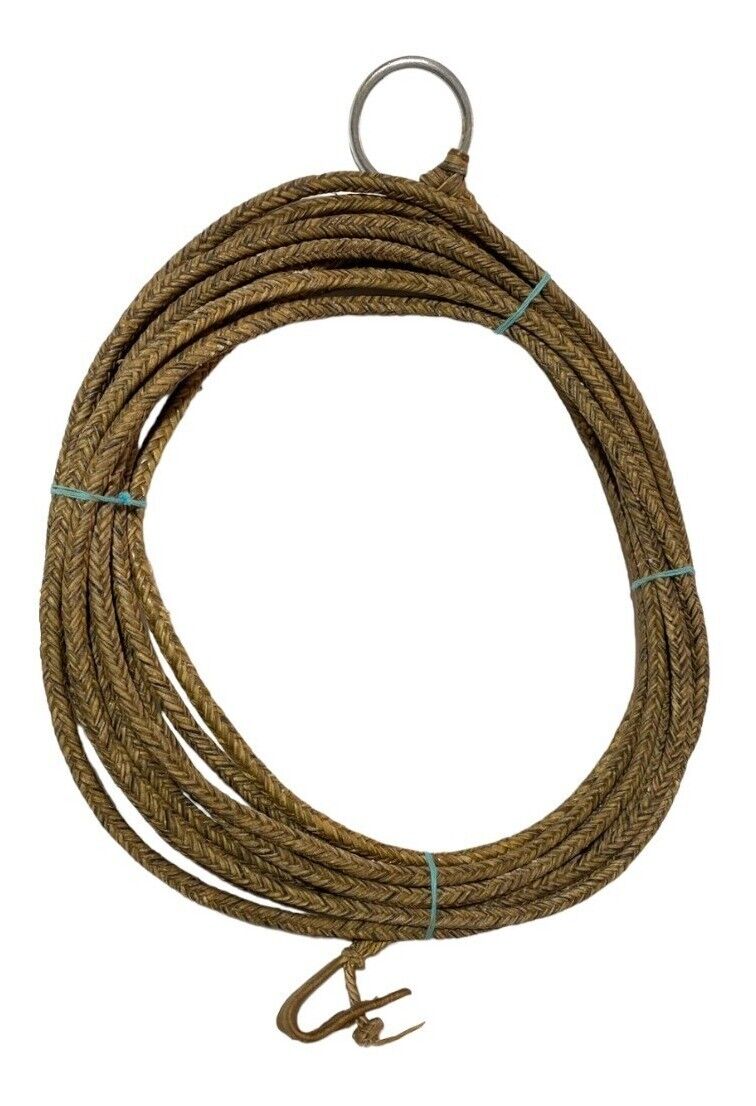 Argentine BRAIDED RAWHIDE 46' LARIAT Lasso Rodeo Ranch Gaucho Leather  Western !!