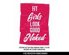 Motivational Fitness Cloth Banner - Large Wall Art - Home Gym Decor