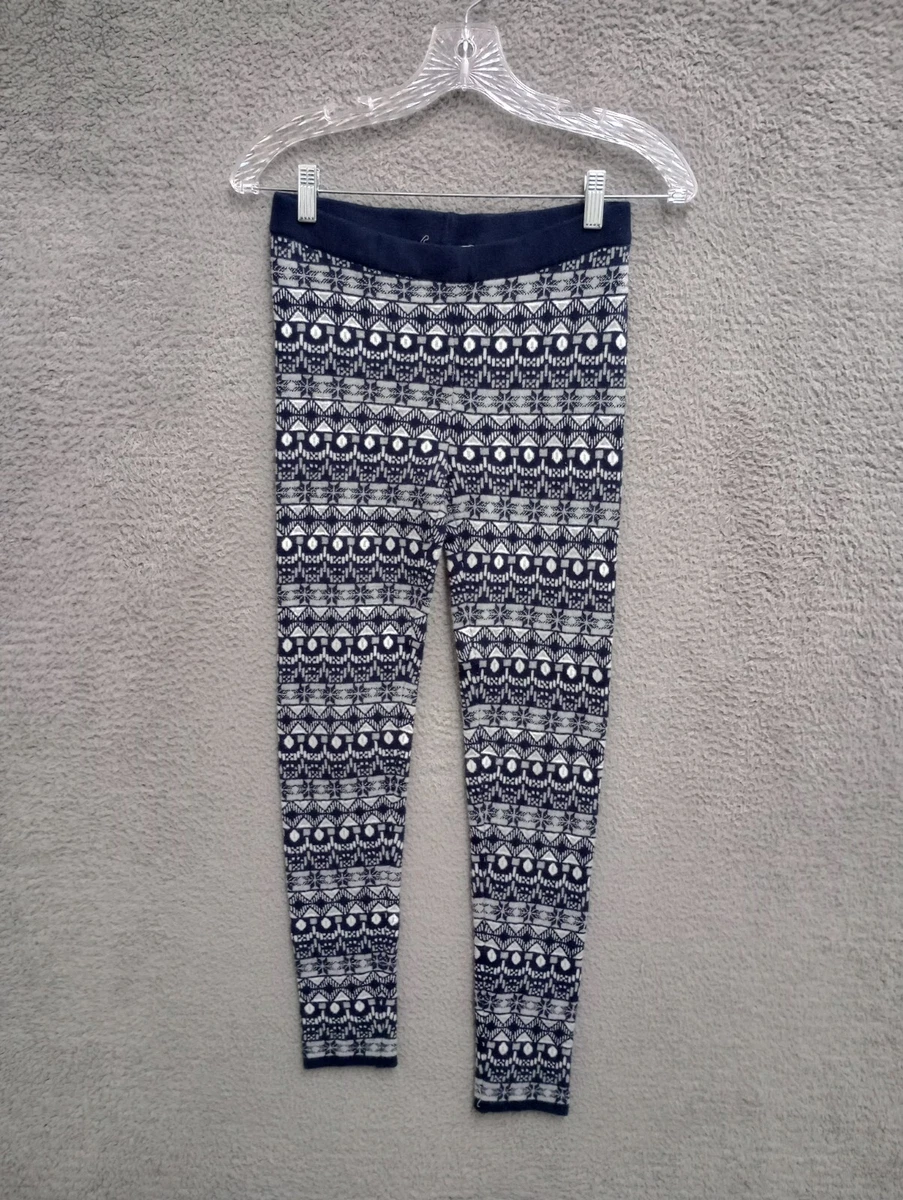 Forever 21 Leggings Womens Medium Blue Fair Isle Pattern Thermal