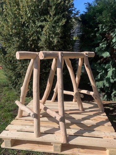 Holzböcke Eiche mit Edelstahl - einzigartig, Unikat, 2 Stück - Bild 4 von 5