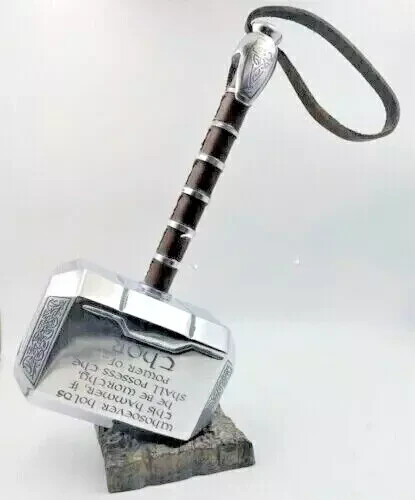 Replica Scale Movie Power of Thor Mini Hammer Metal MCU Thor Mjolnir Cosplay - Picture 3 of 4