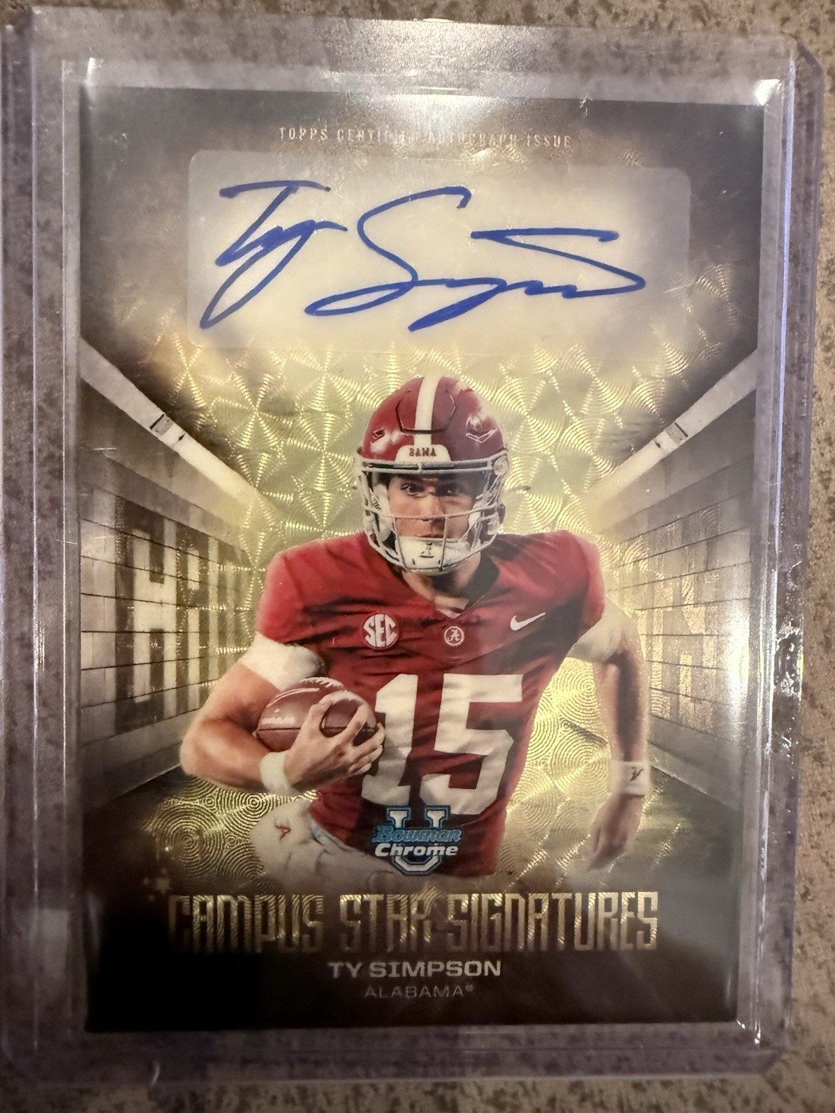🔥 2025 Bowman Chrome U - Ty Simpson Superfractor 1/1 Campus Star Auto Alabama