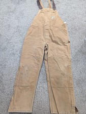 VTG Carhartt R05 BRN Overall Men's 44x30 Duck Canvas Double Front Knee USA Made