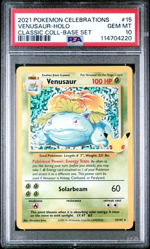 2021 POKEMON CELEBRATIONS CLASSIC COLLECTION #15 VENUSAUR-HOLO PSA 10