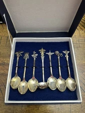 NEW Nazca Lines Sterling Demitasse Spoon Set Spoon 925 Peru Geoglyphs 6 Pc