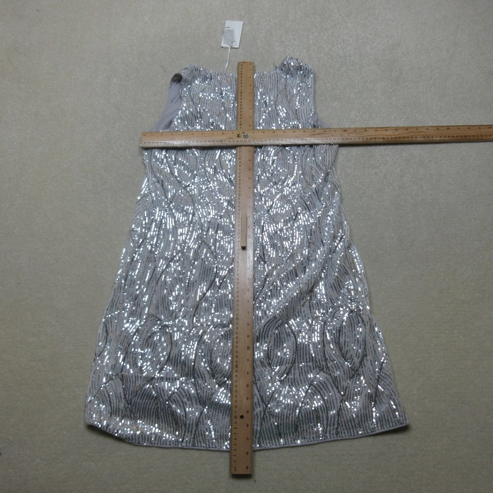 Vestido Grace Karin Lentejuelas con Abrigo Mujer 2XL Plateado Talla Grande Línea A Nuevo con Etiquetas Foto 4 de 4