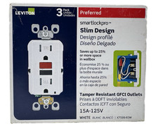 1 BOX WITH 3 Leviton 7599-3W smartlockpro GFCI white 15A-125V SEALED BOX