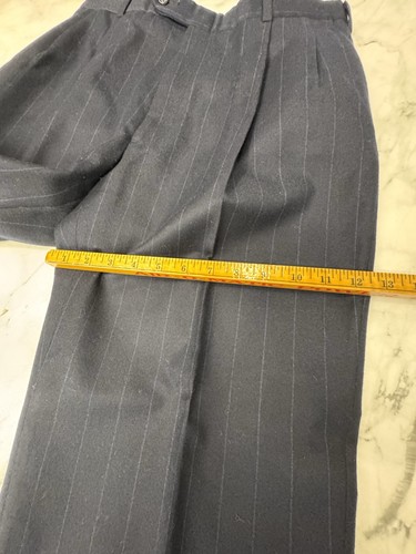 Pristine VTG Burberrys 100% Pure Wool Navy Pinstripe Suit Breasted Mens 41R - Picture 20 of 24
