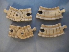 THOMAS THE TRAIN WOOD CLICKETY CLACK LOT 4 SMALL SWIVEL  CURVE TRACK PIECES