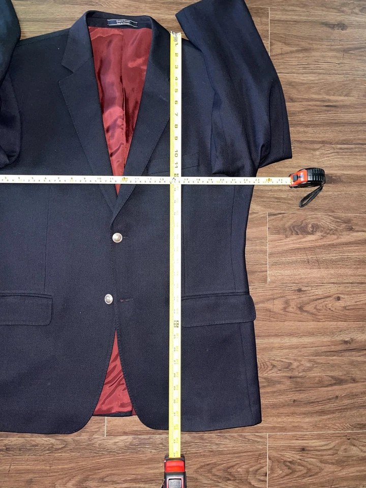 Blazer Arnold Brant Para Hombres 42R Azul Marino 100% Lana Tela Loro Piana Abrigo Deportivo Foto 3 de 4