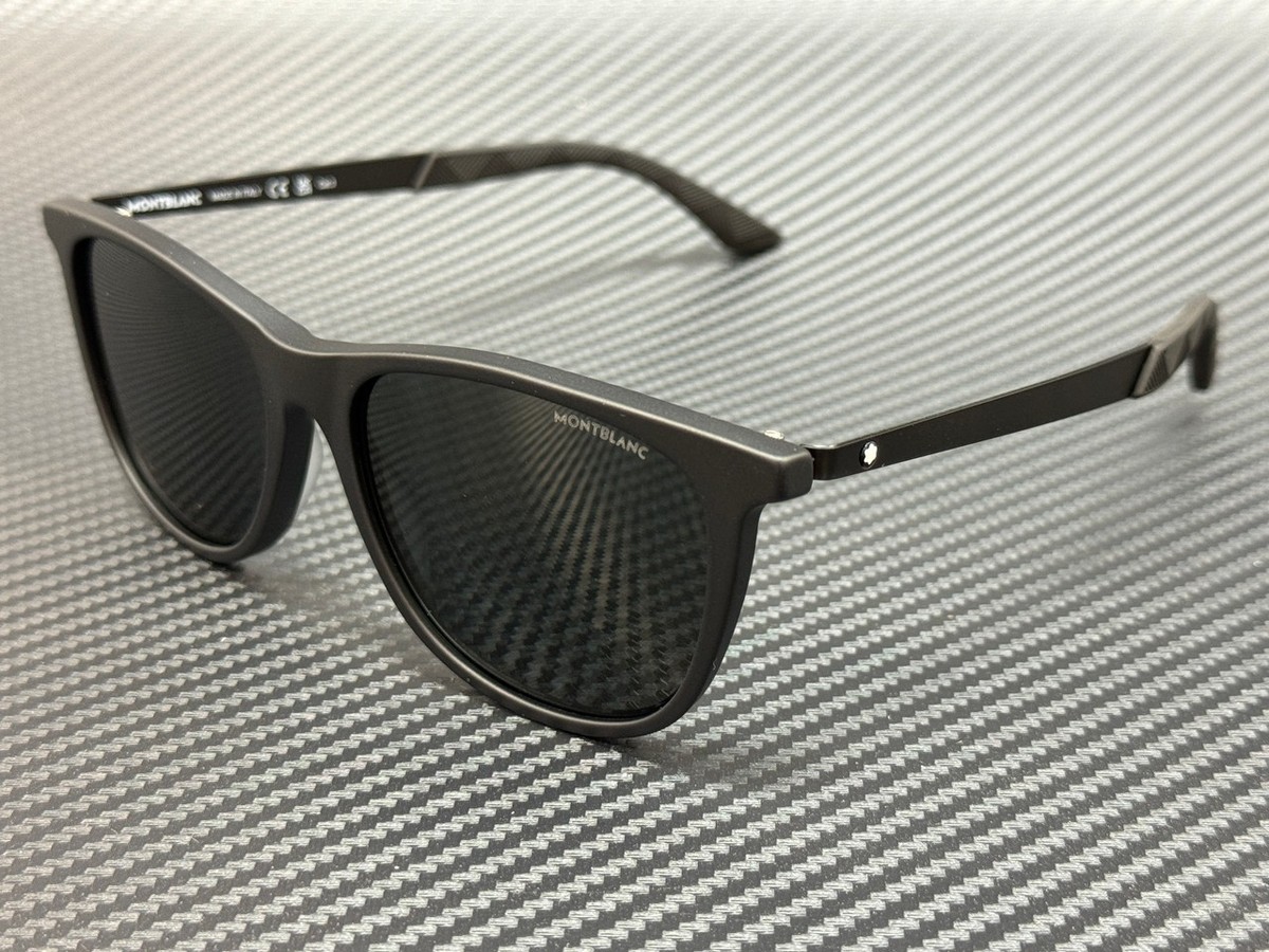 MONT BLANC MB0330S 001 Matte Black Grey Men display picture 1