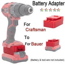 Battery Adapter For Craftsman 20V Li-Ion Battery to For Bauer 20V Power Tools US
