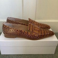 BNIB Ladies Russell & Bromley Tan Leather Totter Flat Shoes, UK Size 5, EU 38