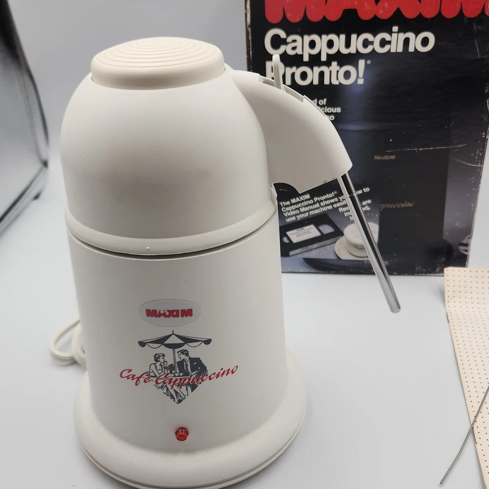 Máquina espumadora de espresso MAXIM Cappuccino Pronto CC-20 de colección con caja manual VHS Foto 3 de 4