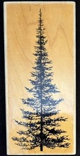 Stampscapes Rubber Stamp Single Pine Tree Scene Background