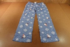 Old Navy Womens Medium Blue Snowflake Print Holiday Flannel Pajama Pants NWT