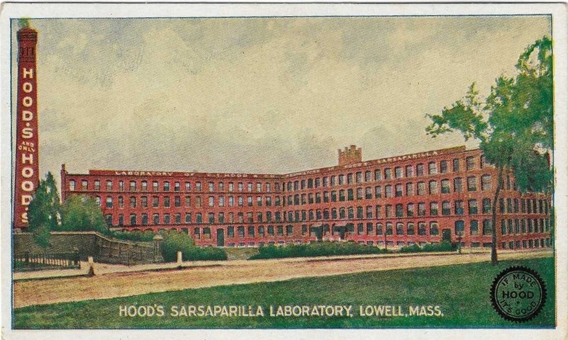 MASS Hood's Sarsaparilla Laboratory Factory Postcard c1905 Lowell Massachusetts 