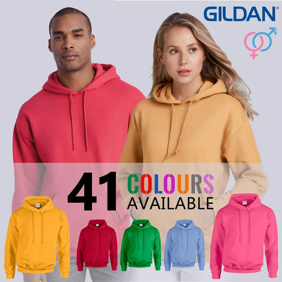 GILDAN Heavy Blend Hooded Sweatshirt Top Classic Plain Pullover Hoodie Men Women - Image 4 of 4