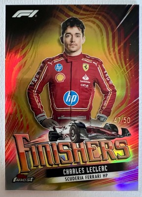 2024 Topps Finest Formula 1 #FIN-2 Charles Leclerc Finishers Gold Refractor #/50