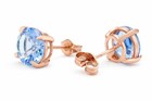 LAB CREATED 6.84 Cts TANZANITE EARRINGS 14K ROSE GOLD PLATED (.925) - NWT — photo 2