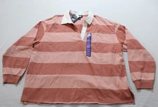 Lands' End Women's Long Sleeve Striped Rugby T-Shirt AC2 Pink Multi Sz: 2XL (20)