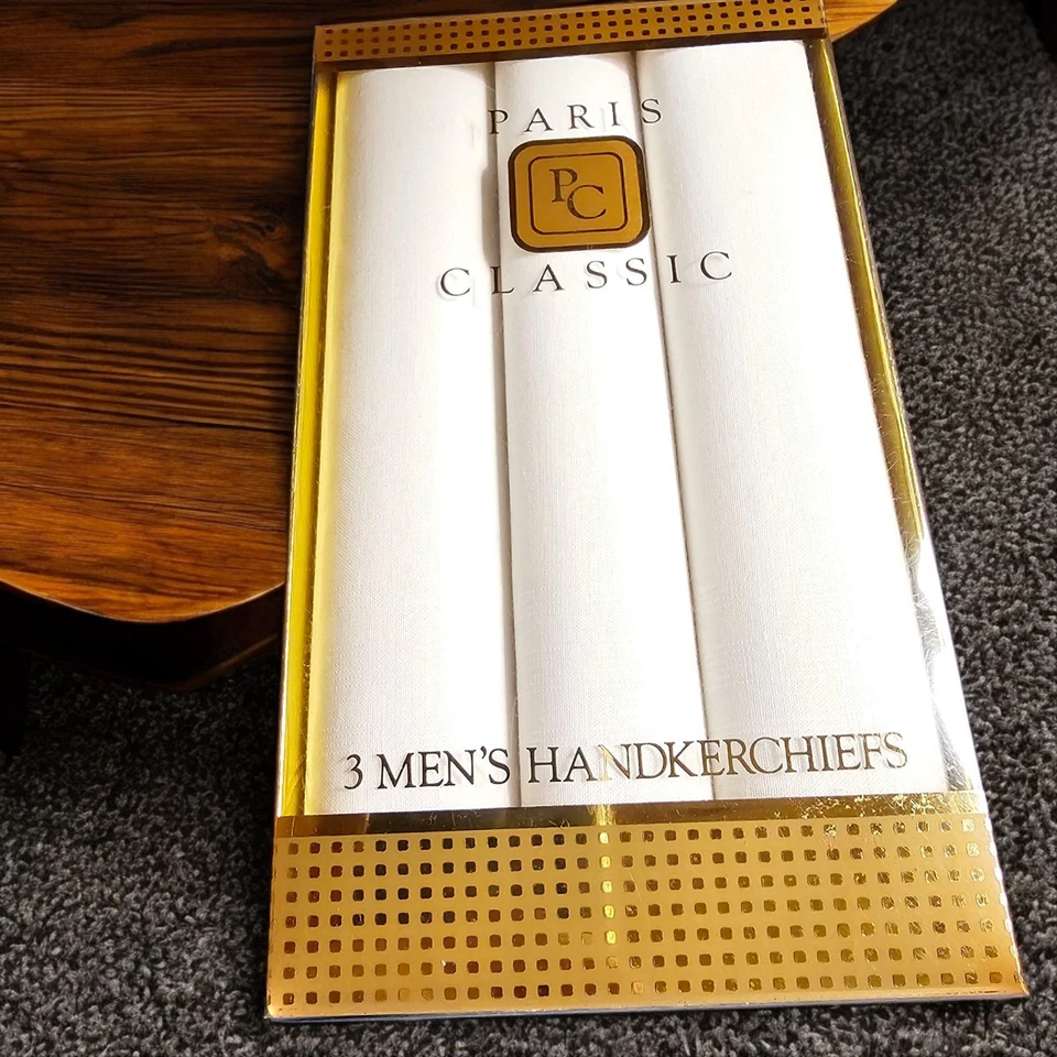 De colección 3 Pañuelos Para Hombre Paris Clásicos (2 Paquetes) Disponibles Nuevos Intactos Foto 3 de 4