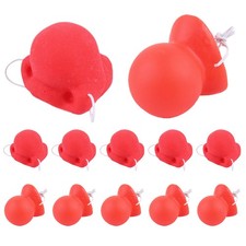 6Pcs Red Nose Day Squeaking Clown Nose With Elastic Rope For Adults/kid Costume