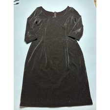 VTG Scott McClintock Brown Glitter Shimmer Sheath Dress Womens 14 Sexy Classy