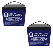 12-Volt 55AH GEL Battery for Quantum QG Edge 2.0 Power Chair - 2 Pack