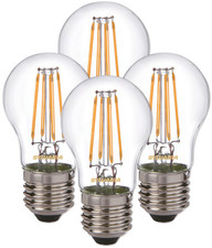 E27 Clear Filament Golf Ball Light Bulbs 470 lumen Warm White - Sylvania 4 Pack