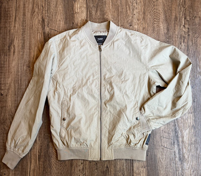 Pull&Bear Bomber Jacket Windbreaker Mens Medium Tan Urban Theory Preppy Grandpa