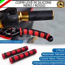 COPPIA COPRI LEVE IN SILICONE FRENO FRIZIONE NERO ROSSO PER YAMAHA X-MAX 250