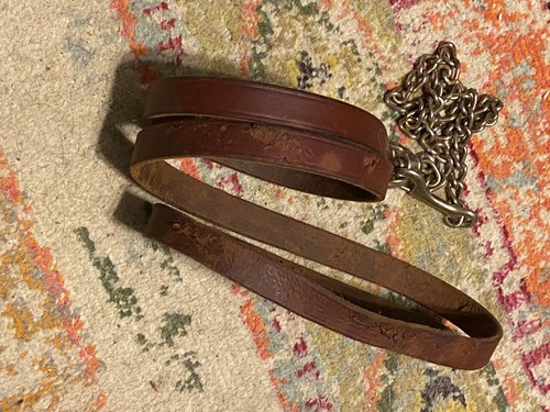 horse leather lead with chain ENGLISH WESTERN soft quality SHIPPED FREE