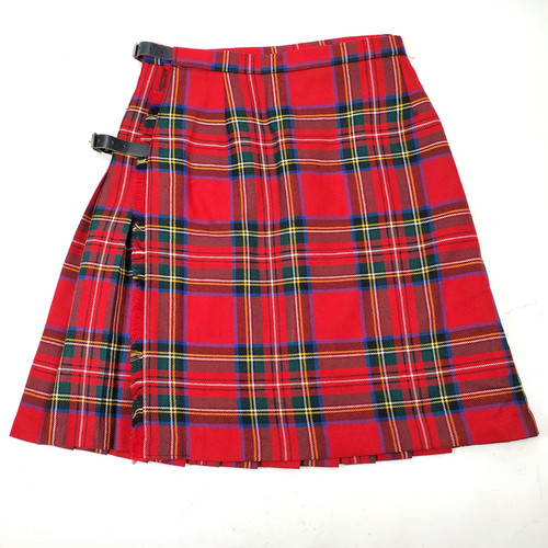 Kids Royal Stewart 100% Wool Tartan Kilt Hector Russel Scotland Adjusts to Sz 24
