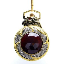 Creative Quartz Luxury Golden Dragon Spiral Crown Pocket Watch