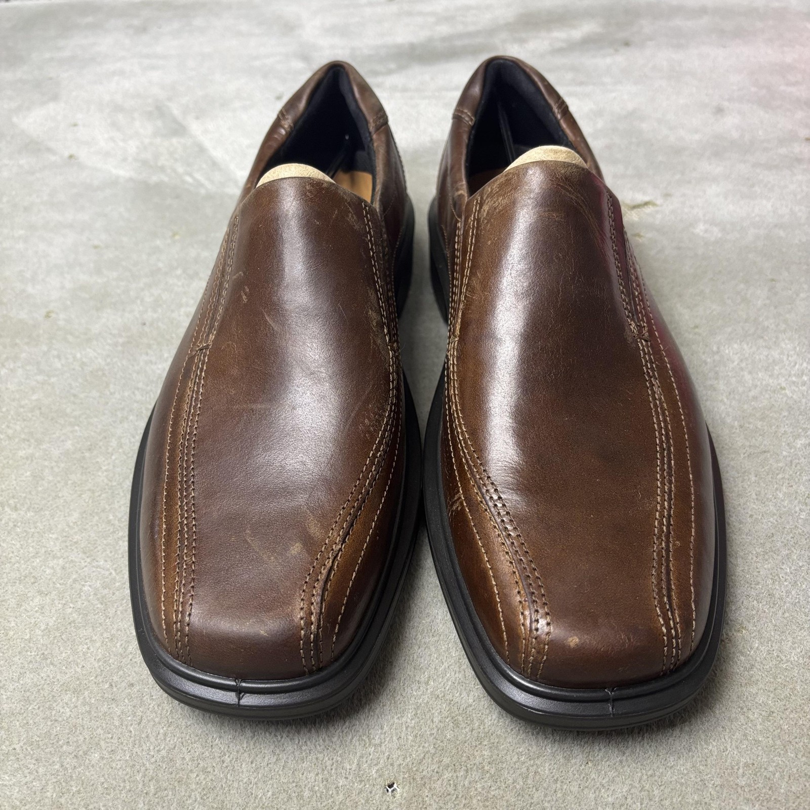 SAOLA Scarpe Ecco Helsinki uomo taglia 9 mocassini eleganti comodi in pelle marrone 43