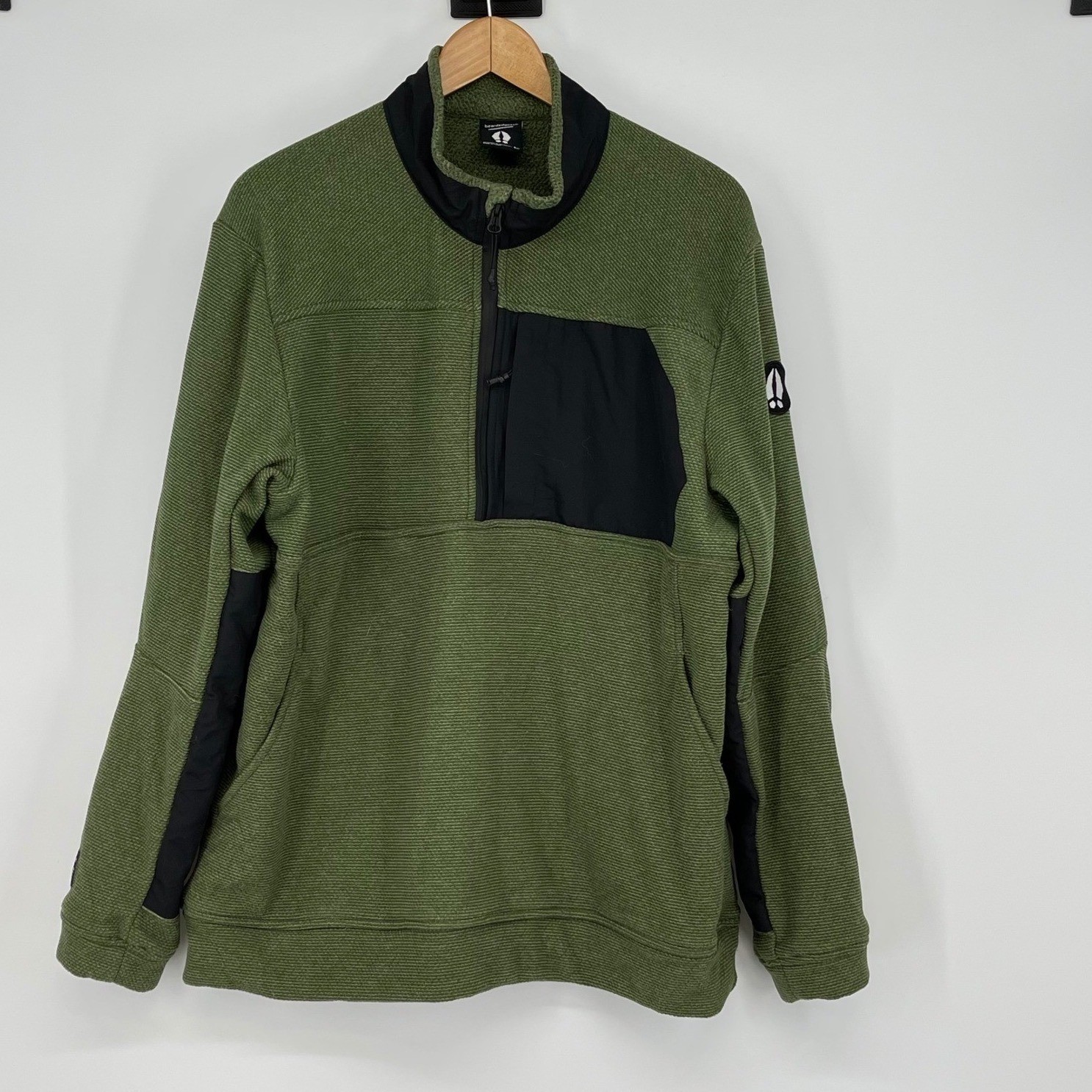 Bearded Goat Green Quarter Zip Pullover Fleece Jacket Size L Huckberry Outdoors - second product detail image