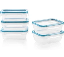 Snapware Total Solution 5-Pack (3-Cup) Plastic Food Storage Containers Set, Leak