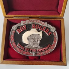 Roy Rogers "King of the Cowboys" 50th Anniversary Belt Buckle. New Old Stock